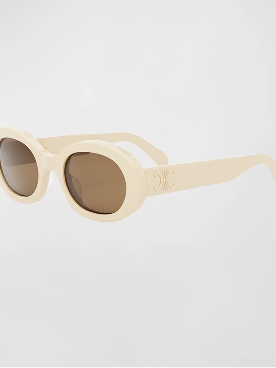 Celine Accessories - Celine Triomphe Oval Sunglasses, 52mm color ivory/brown solid